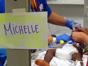 Michelle, one of the  conjoined twins separated by doctors May 22 in Haiti.