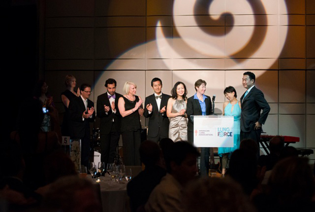 Medical professionals from the Keck Medicine of USC accept the Impact Award on June 20 during a gala held by the American Lung Association of Los Angeles.