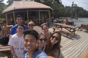 Matthew Rafiei, Daniel Doo, Olivia McReynolds, Justin Finuliar, Melanie De Shadarevian, Kaylha Munn and Sarah Figueroa gather outside Bibi's oceanside restaurant in Panama, which is known for delicious octopus dishes and pineapple ceviche. Finuliar said it was the group’s go-to food place after their clinic duties. 