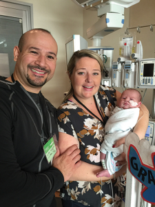 From left, Marco Davila, Samantha Davila and Grayson Davila at Children's Hospital Los Angeles.