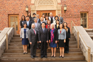A delegation of senior leaders from Peking University Health Science Center is seen Oct. 17 at the University Park Campus. (Photo/Philip Channing)