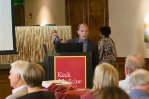 Rod Hanners speaks at Keck Medicine of USC's first annual meeting and health care conference, held Nov. 4 on the Health Sciences Campus.