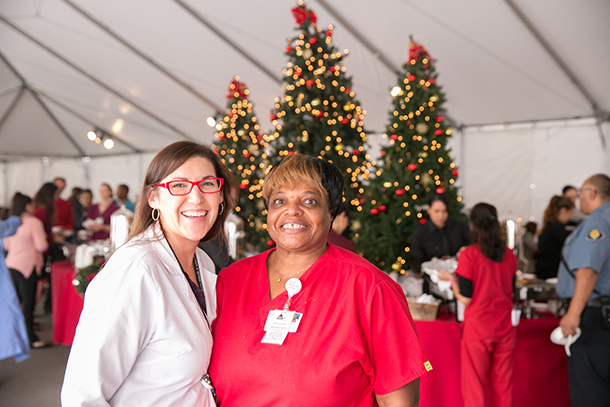 University and hospital administrators held the first all-campus Health Sciences Campus Holiday Luncheon on Dec. 15, 2016. (Photo/Ricardo Carrasco III)
