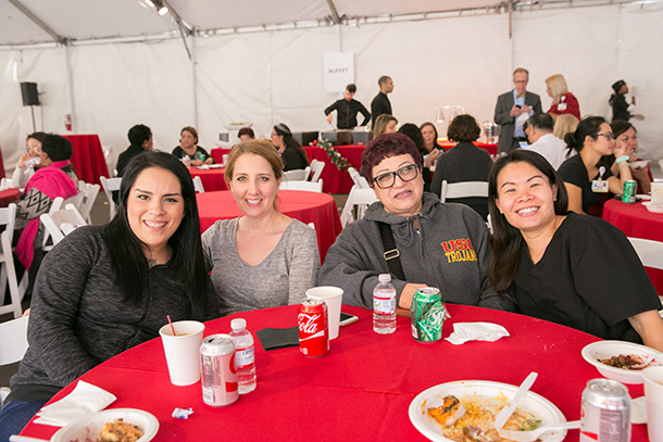 A buffet lunch was served at the Health Sciences Campus Holiday Luncheon. (Photo/Ricardo Carrasco III)