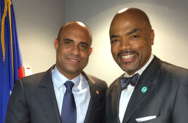 Henri R. Ford, professor of surgery and vice dean for medical education at the Keck School of Medicine, meets with Haiti’s Prime Minister Laurent Lamothe.