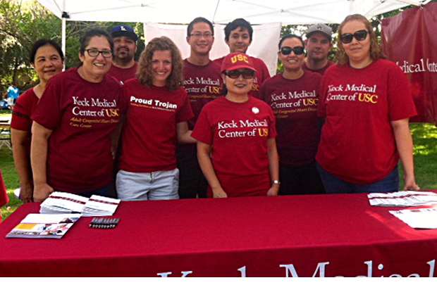 Members of Keck Medical Center of USC's Adult Congenital Heart Disease program engaged walk participants at the event to inform them about the advanced clinical program and services at USC. (Photo/Suzie Song)