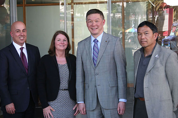 From left: Pedram Salimpour of the L.A. County Medical Association, Chief Medical Officer Stephanie Hall, AMA President Robert Wah and Marin County urologist Peter Bretan, a 2014 AMA award recipient. 