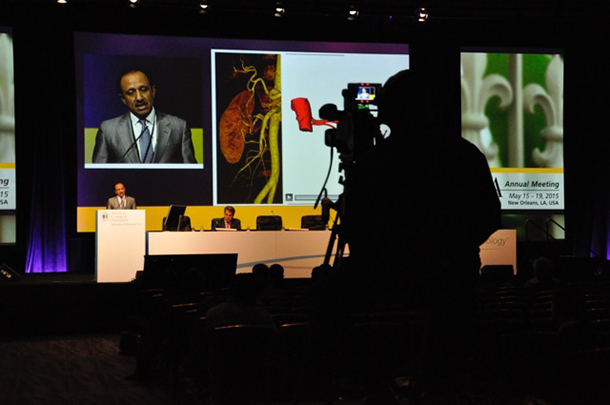 Inderbir Gill, MD, speaks during the AUA conference in New Orleans.