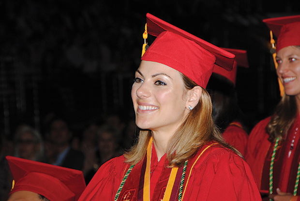 Mariya Kalashnikova beams as she is recognized for her academic achievements during the commencement ceremony on May 16.