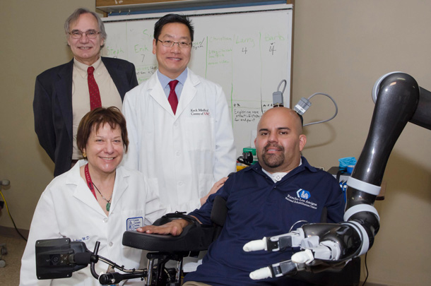 Erik Sorto with some of his doctors from Keck Medicine of USC and Caltech.