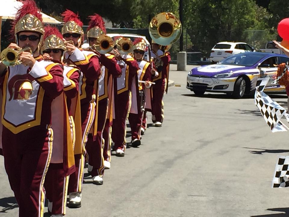 The USC Marching Band leads the way as the drive for men's health from Florida to California comes to an end on June 20.
