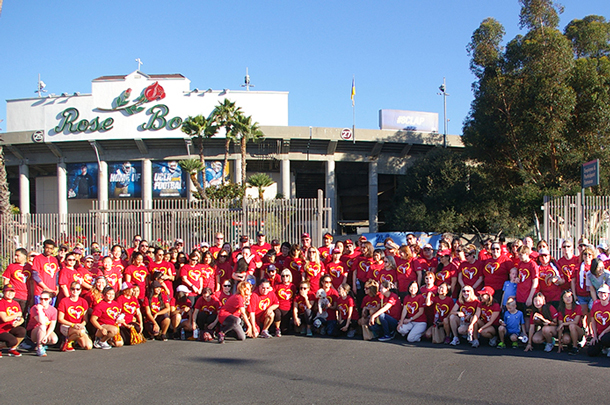 Keck Medicine of USC staff participate in 2015 Heart Walk at the Rose Bowl in Pasadena.