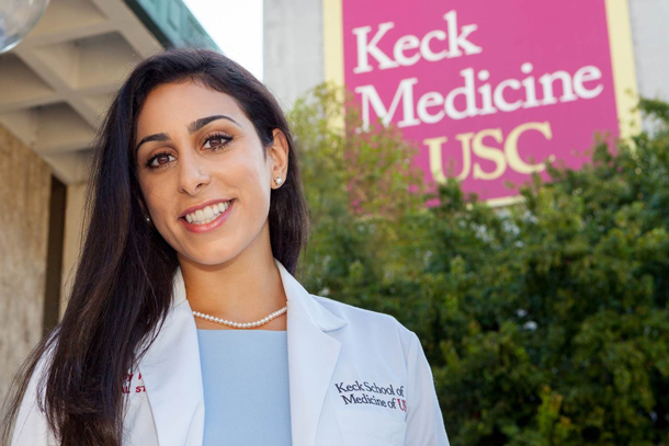 Melody Rasouli, president of the student chapter of Salerni Collegium, the Keck School of Medicine of USC alumni organization