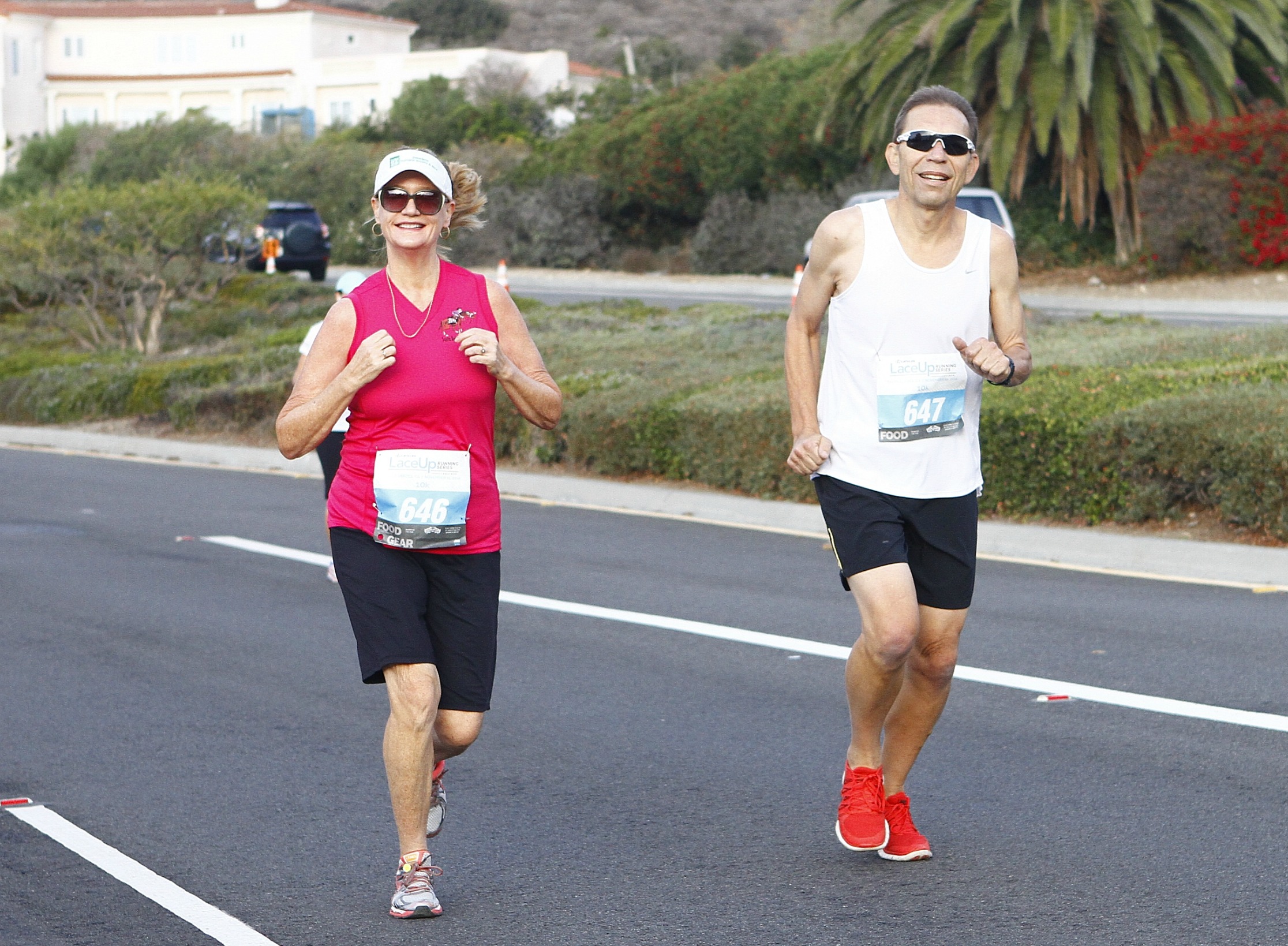 Steve Chaffee, with his fiancee Joan Brennan, continues to participate in 10k races.  (Photo/2014 Lexus LaceUp Running Series)