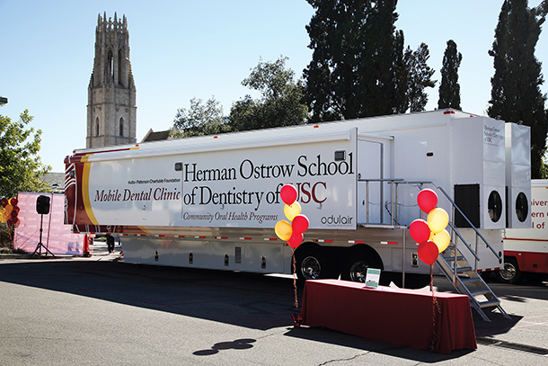 The Herman Ostrow School of Dentistry of USC celebrated the opening of a mobile dental clinic recently in Pasadena.