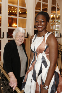 Betty Schreiner and Chioma Moneme pose together at the 2016 Keck School Scholarship Gala on March 12.