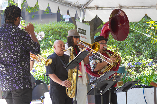 The Bayou Brass Band performs during the USC Norris Comprehensive Cancer Center’s 26th annual Festival of Life celebration, held June 4, 2016, at Pappas Quad on the Health Sciences Campus.
