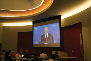 Vice President Joe Biden speaks during a live broadcast of the National Cancer Moonshot Summit, held June 29 in Washington, D.C.