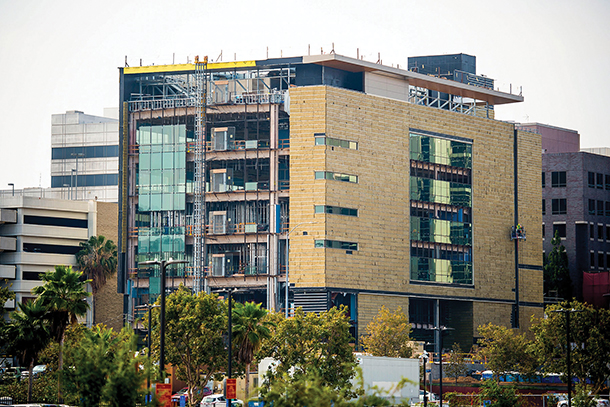 The new Norris Cancer Building is seen under construction at Keck Hospital of USC, July 1, 2016.