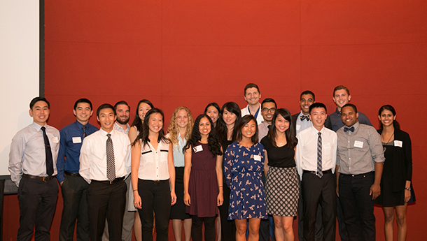 Medical students were inducted to the Keck School of Medicine of USC’s chapter of the Gold Humanism Honor Society, Sept. 7 at Aresty Auditorium on the Health Sciences Campus.