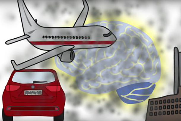 Tiny particles in air pollution can travel into the brain.