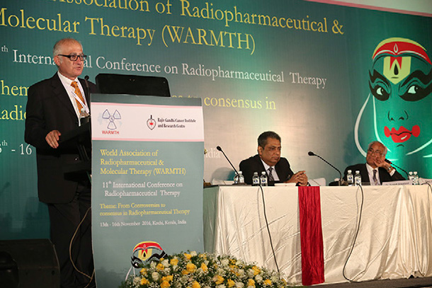 Hossein Jadvar delivers the inaugural Ajit Padhy Memorial Oration at the 11th International Conference of Radiopharmaceutical and Molecular Therapy, held in November in India.