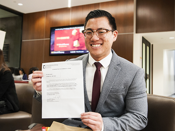 Richard Dang, assistant professor of clinical pharmacy, recently became the first pharmacist in California to receive an advanced practice pharmacist license.