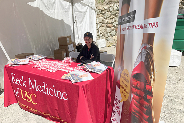 Keck Medicine of USC offers giveaways and information at the finish line festivals for the Amgen Tour of California.