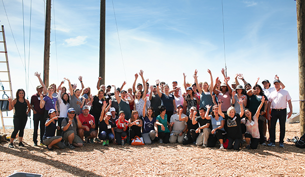 Participants pose for a group photo during a recent session of the Healthcare Leadership Academy, held at a ropes course in Malibu