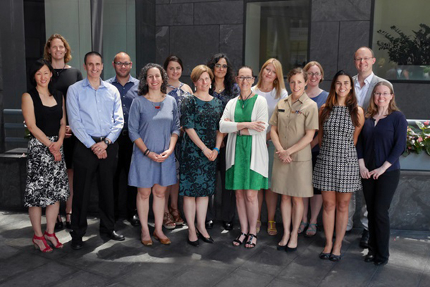 Brad Spellberg, seen front row, second from left, joined leading infectious disease specialists at AAAS headquarters in Washington, D.C., for a public engagement fellowship training.