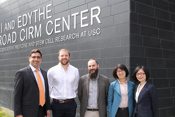 From left, stem cell researchers Andres Matias Lebensohn, Maxwell Z. Wilson, Seth Shipman, Pulin Li and Yejing Ge.