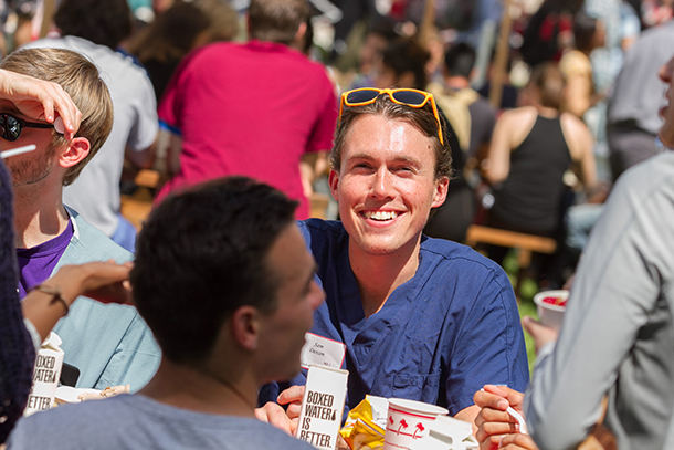 First-year medical student Sam Dercon smiles during the Student Appreciation Luncheon.