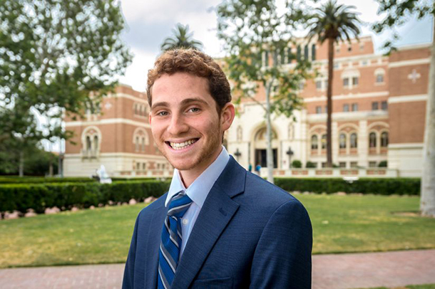 Salutatorian Sammy Cohen helped start a health organization to aid the homeless community in Los Angeles. He plans on going to medical school.