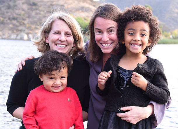 Assistant Clinical Professor Tessa Milman, second from right, and family.