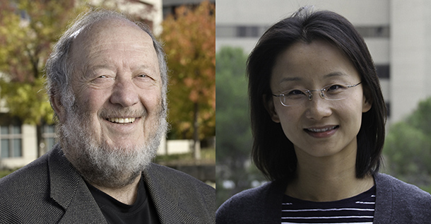 From left, co-corresponding authors Irving Weissman from Stanford University and Rong Lu from USC.