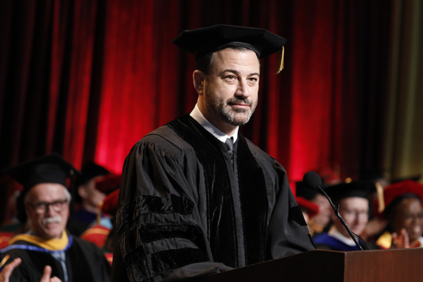 Jimmy Kimmel is the commencement speaker at the Keck School of Medicine of USC's 134th ceremony, held May 11 at the Galen Center.