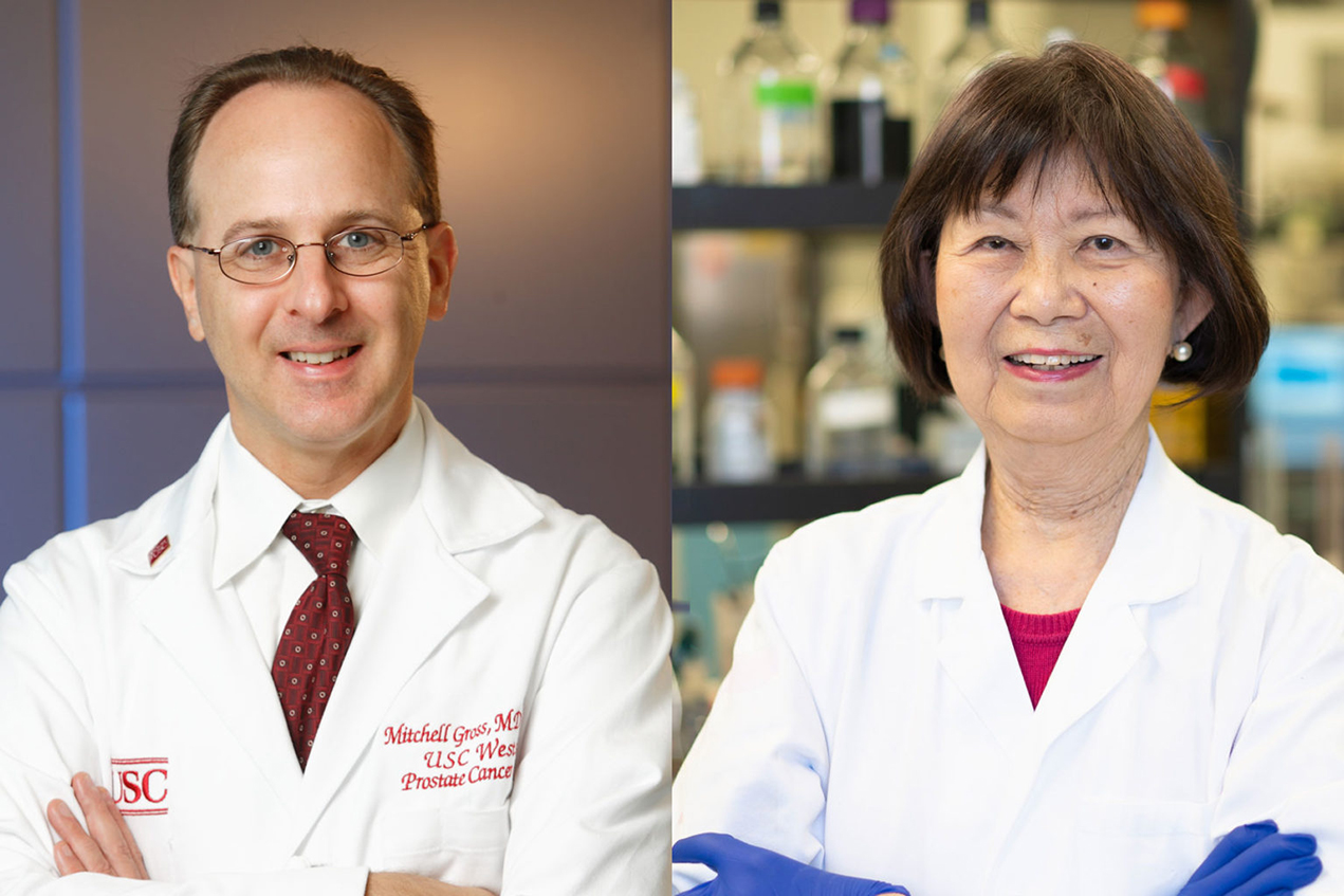Mitchell Gross, MD, PhD, left, and Jean Shih, PhD, are working on a pilot study of the MAO inhibitor phenelzine to treat men with recurrent prostate cancer. 