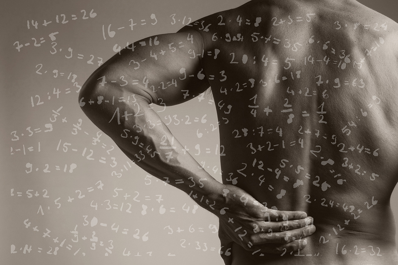 When researchers asked participants to do mental math problems while they balanced, they noticed that those with a history of low back pain changed their movements and started to look more like the control group without a history of pain. 