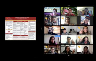 A screen capture shows students participating in a virtual conference.