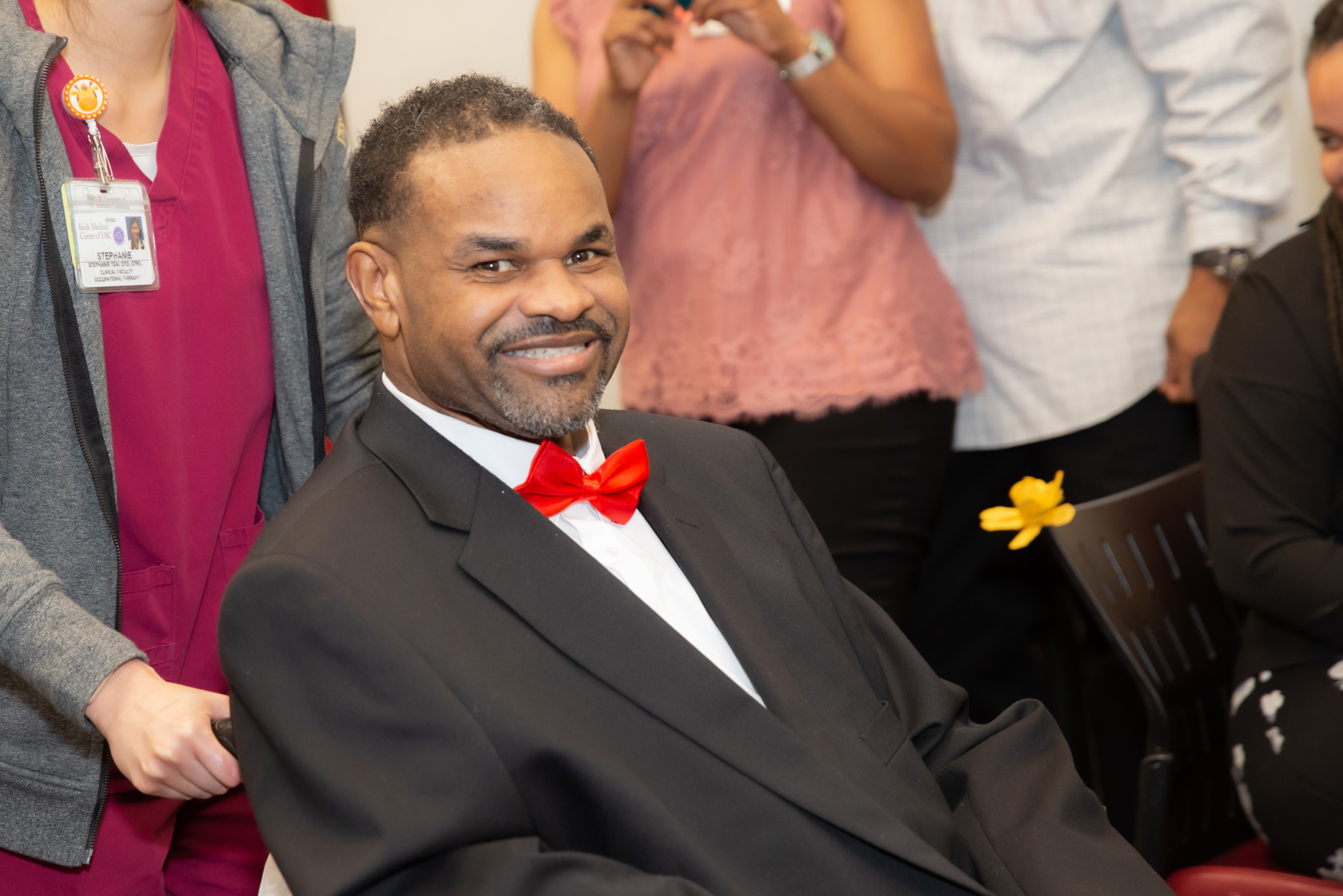 During his eight-month stay at Keck Hospital of USC, Timothy Thomas kept his spirits high through friendship, faith and pure grit.