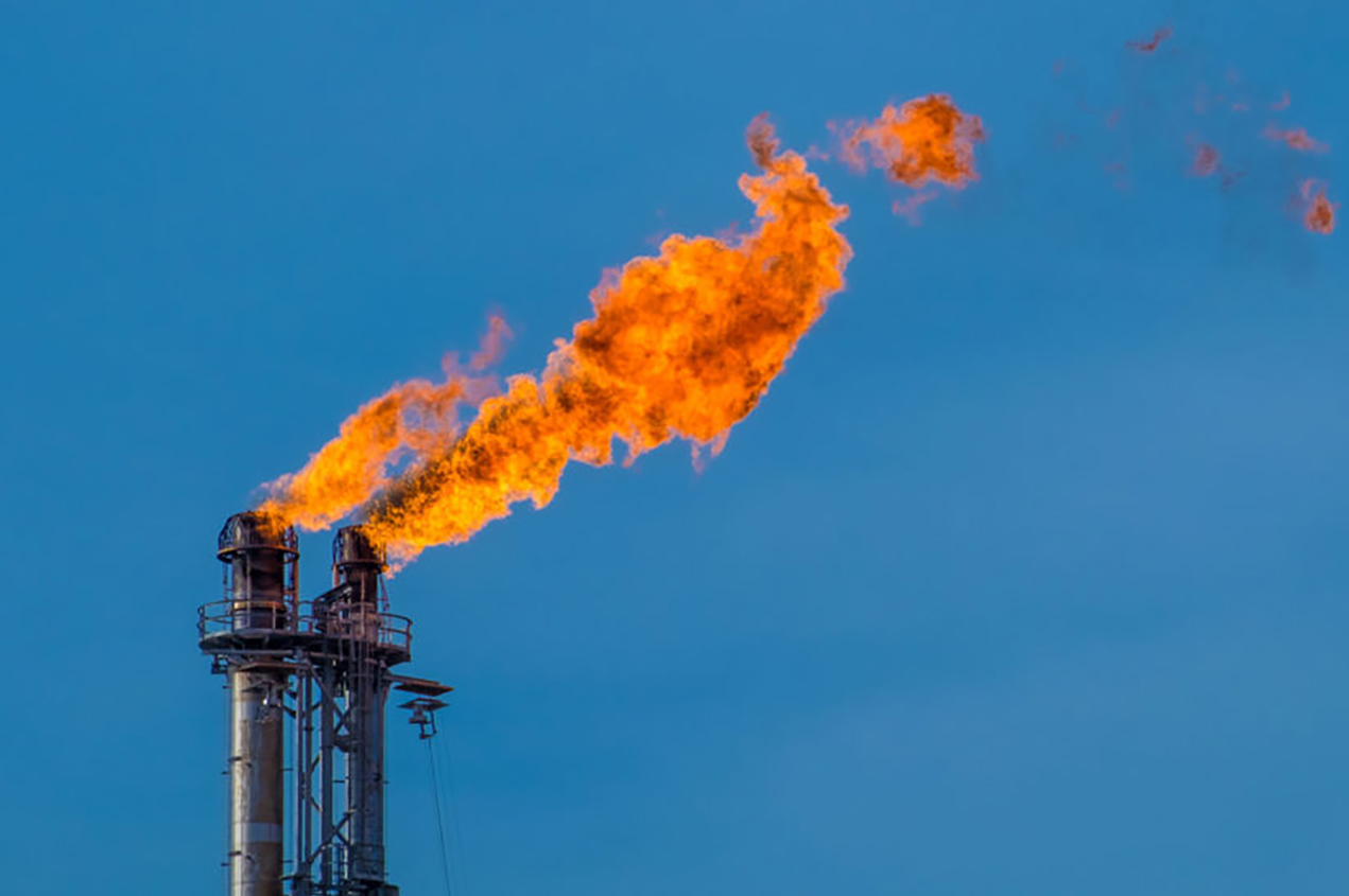 Natural gas flares can burn for weeks at a time.
