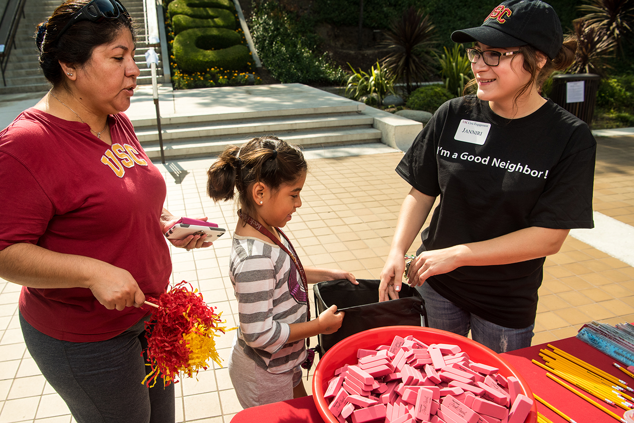 USC's Good Neighbors Campaign raises money to fund grants for the community. Programs can apply for funding to benefit local families, like this school supply giveaway, held on the Health Sciences Campus in 2017.