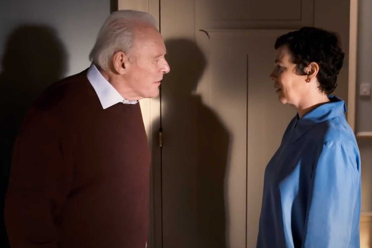 Anthony Hopkins and Olivia Colman in “The Father.” 