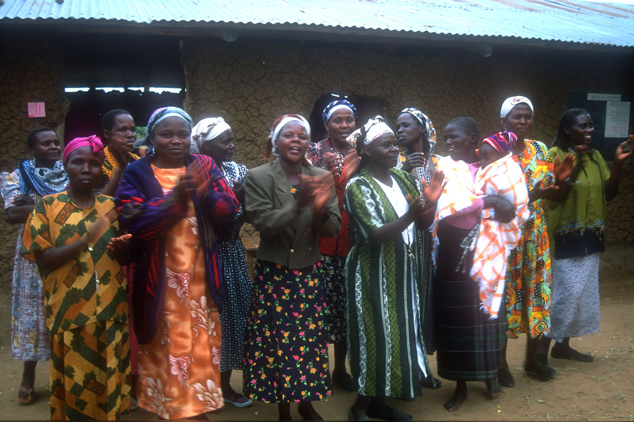 Women gather for a health group in Makueni, Kenya.