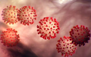 A sophisticated image of the coronavirus floating inside the human body