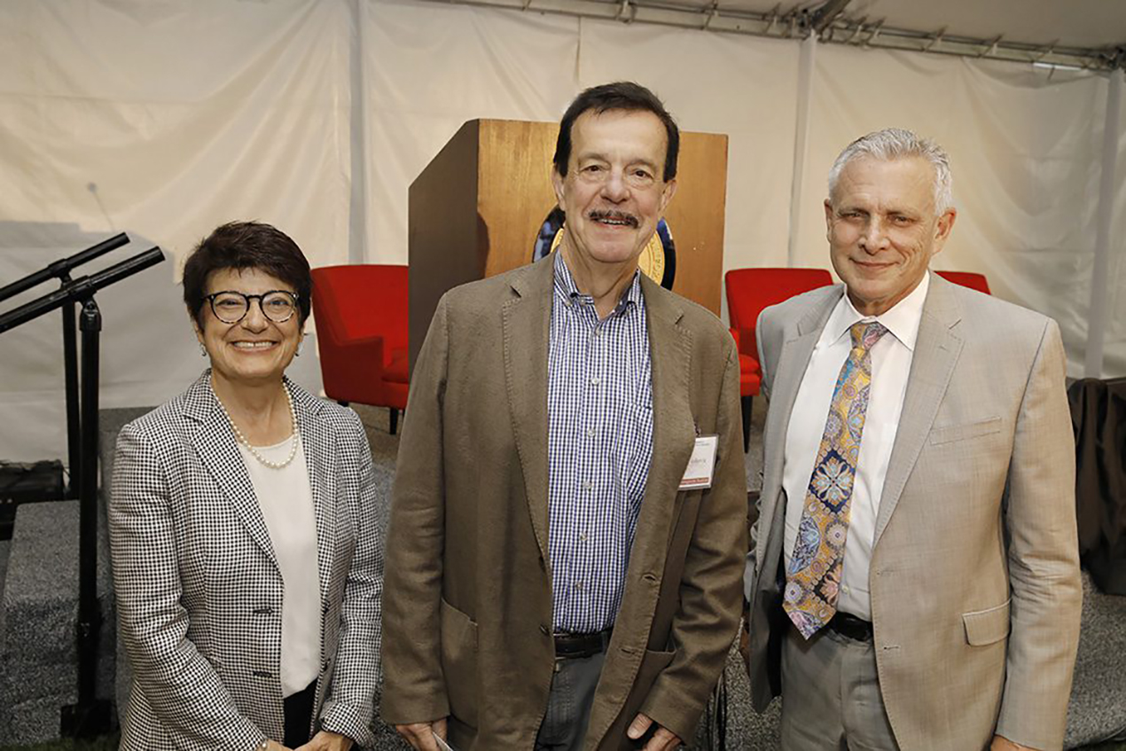 Carolyn Meltzer, dean of the Keck School of Medicine of USC, Berislav Zlokovic, director of the Zilkha Neurogenetic Institute and Steven Shapiro, vice president for health affairs for Keck Medicine of USC and the Keck School, began the event with opening remarks.