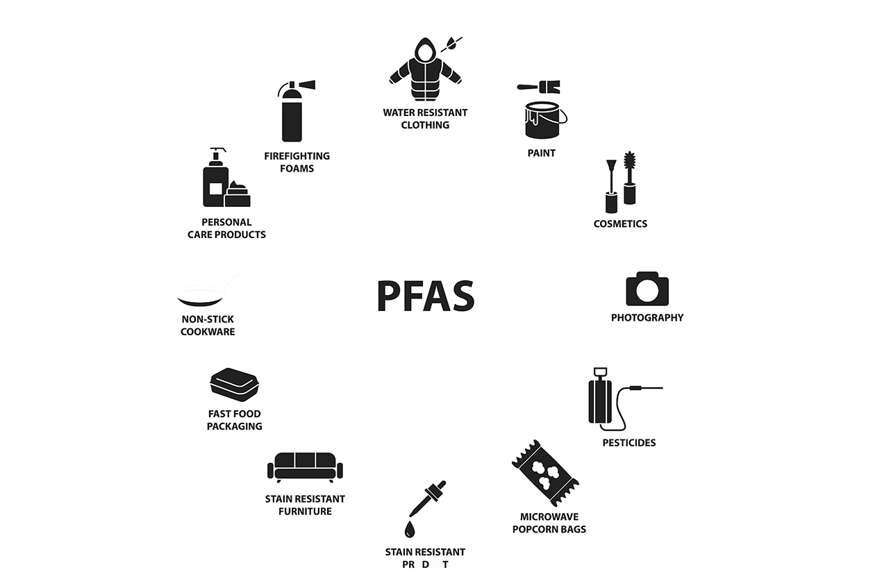 PFAS, which are present in a wide range of products including non-stick cookware, stain-resistant carpet and furniture, waterproof clothing and fast-food wrappers, were first detected in the blood of people exposed to these chemicals in the workplace in the 1970s.