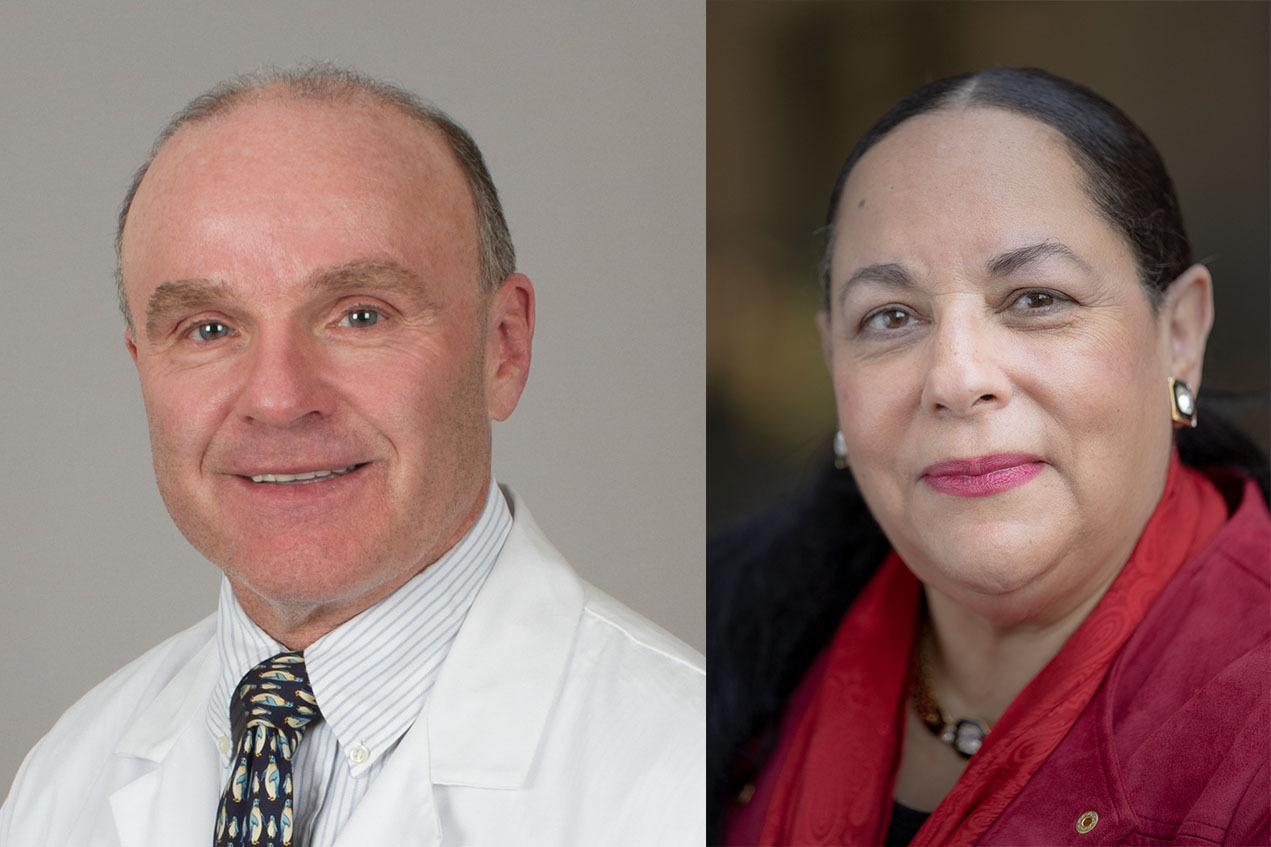 Thomas Buchanan, MD, (left) has been named University Professor, and Lourdes Baezconde-Garbanati, PhD, MPH, (right) has been named Distinguished Professor. 