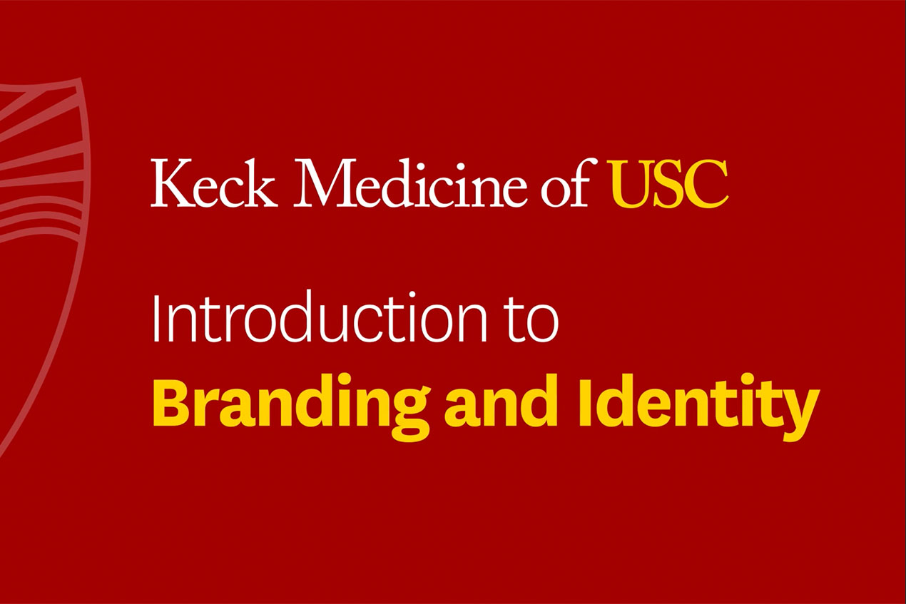 The introductory shot from the educational video illustrates Keck Medicine of USC's colors and fonts. 