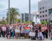 Members of Keck Medicine of USC's Keck Pride celebrate the health system's ‘LGBTQ+ Healthcare Equality Leader’ designation.